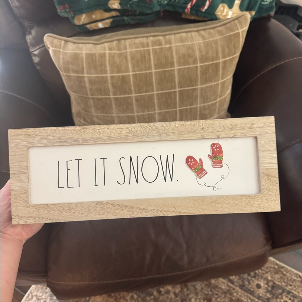 Rae Dunn Let It Snow Sign - Red and White